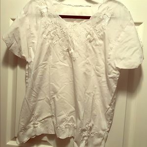 White embroidered shirt from Mexico