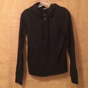 100% Cotton Black Zip-Up Hoodie