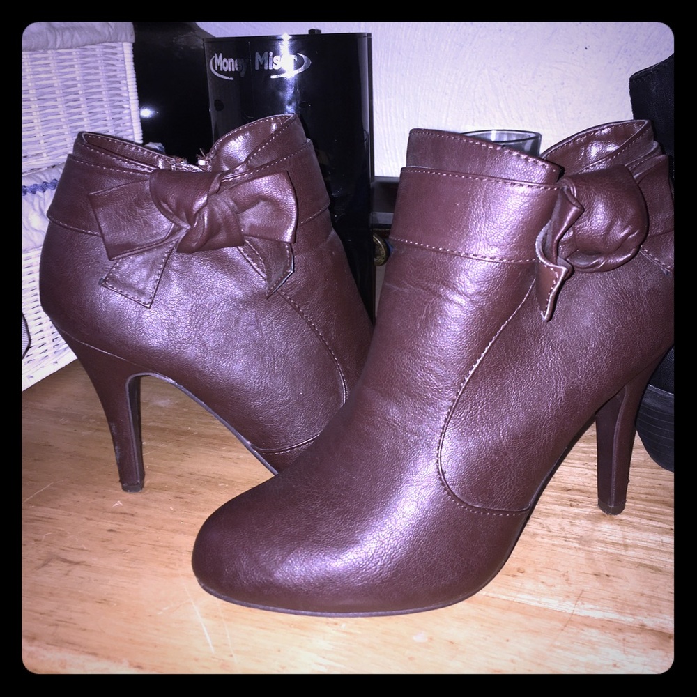 Brown ankle booties