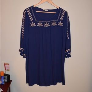 Navy and pink tunic dress