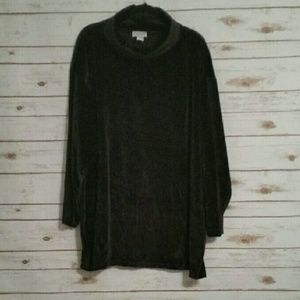 Avenue Black velour cowl neck tunic Size 26/28