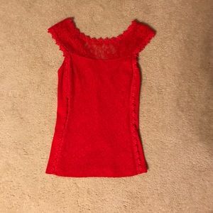Red lace top
