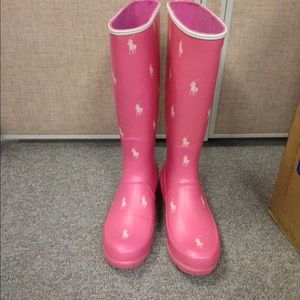 Pink Polo rain boots