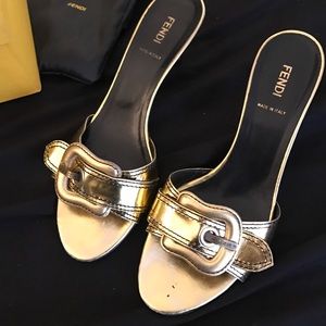 Fendi Buckle Mules