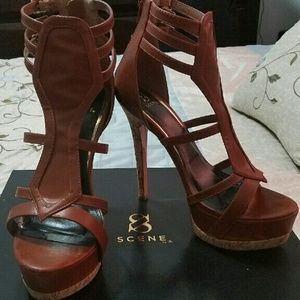 Gladiator style 5 1/2" platform heels sandals