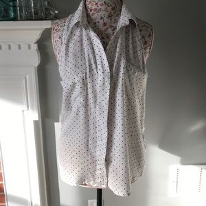 Anthropologie button up polka dot shirt