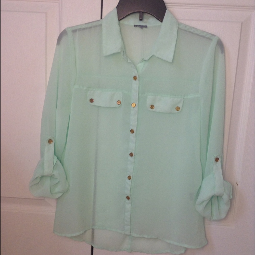 Charlotte Russe Sheer Mint Top