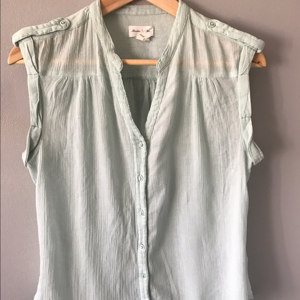 Anthropologie mint button up top