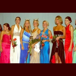 Gorgeous cyan blue Cache prom/pageant dress