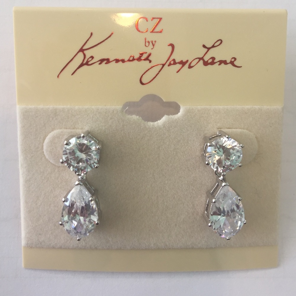 CZ Teardrop Earrings by Kenneth Jay Lane