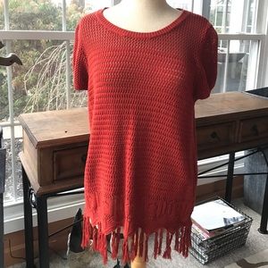 Orange knit top