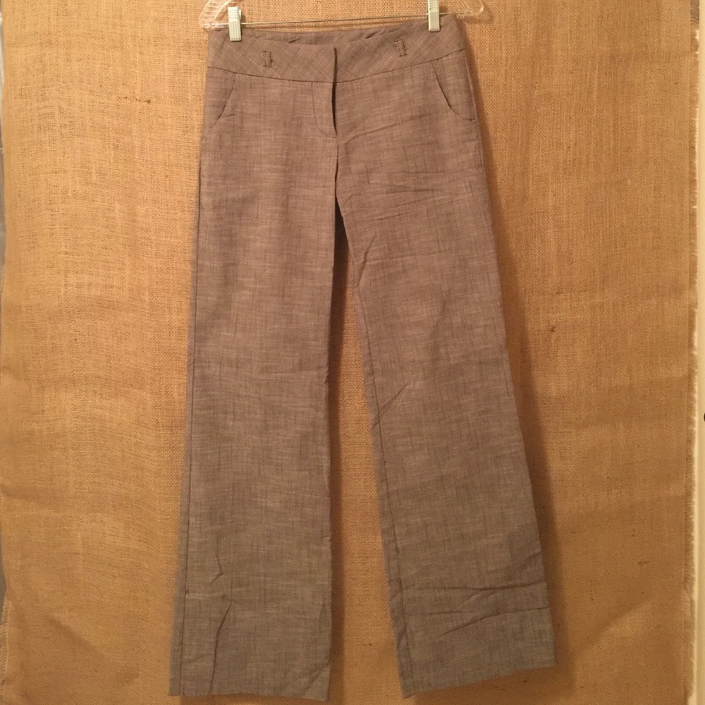 Taupe Woven Straight Leg Trousers