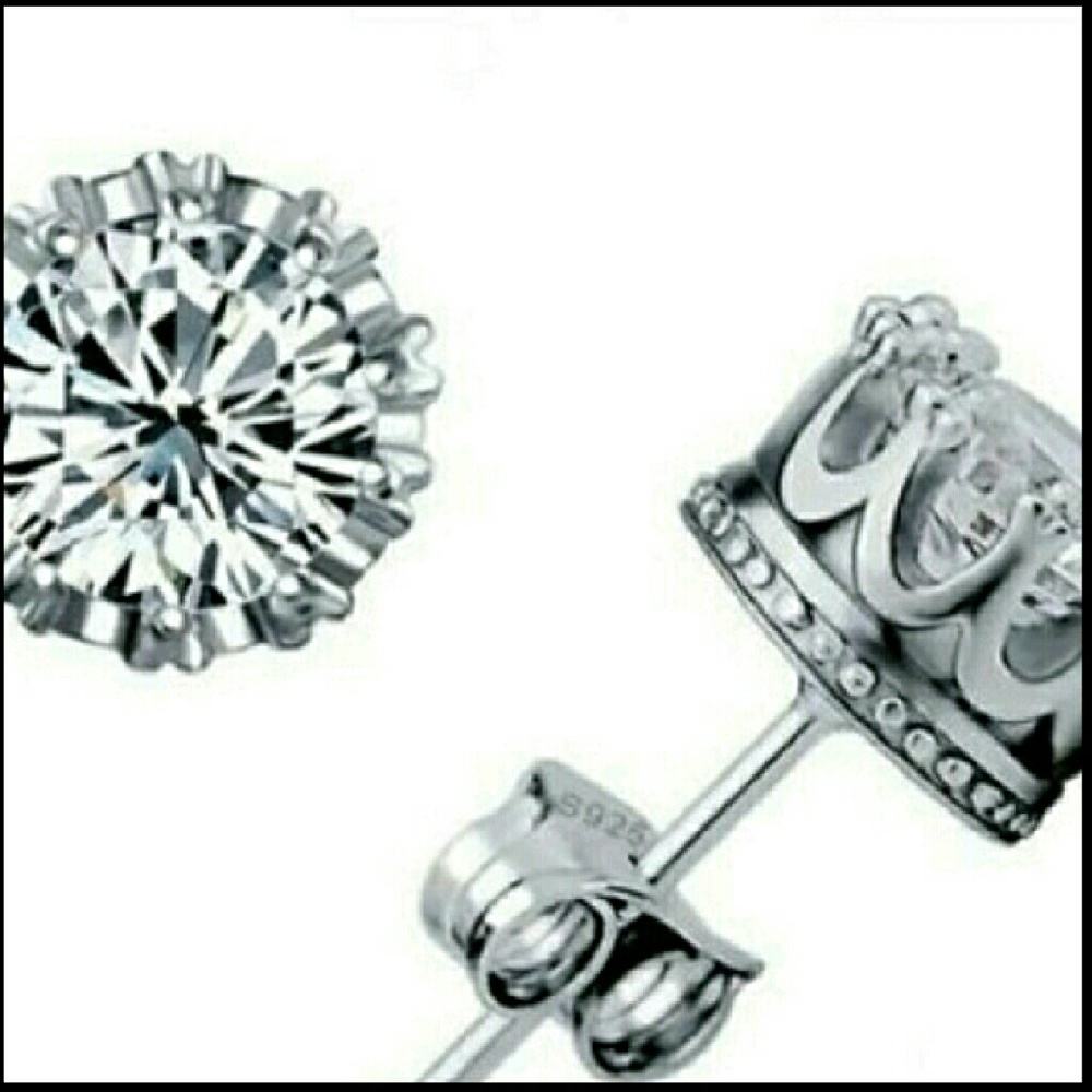 White topaz, sterling silver earrings