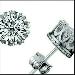 White topaz, sterling silver earrings