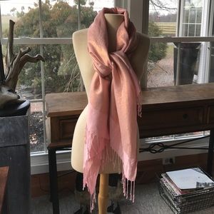 Shimmery salmon colored scarf