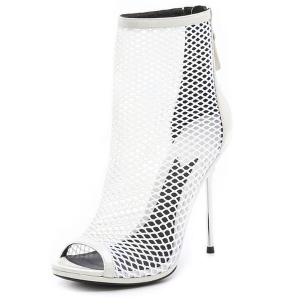 Brian Atwood White Mesh Heels
