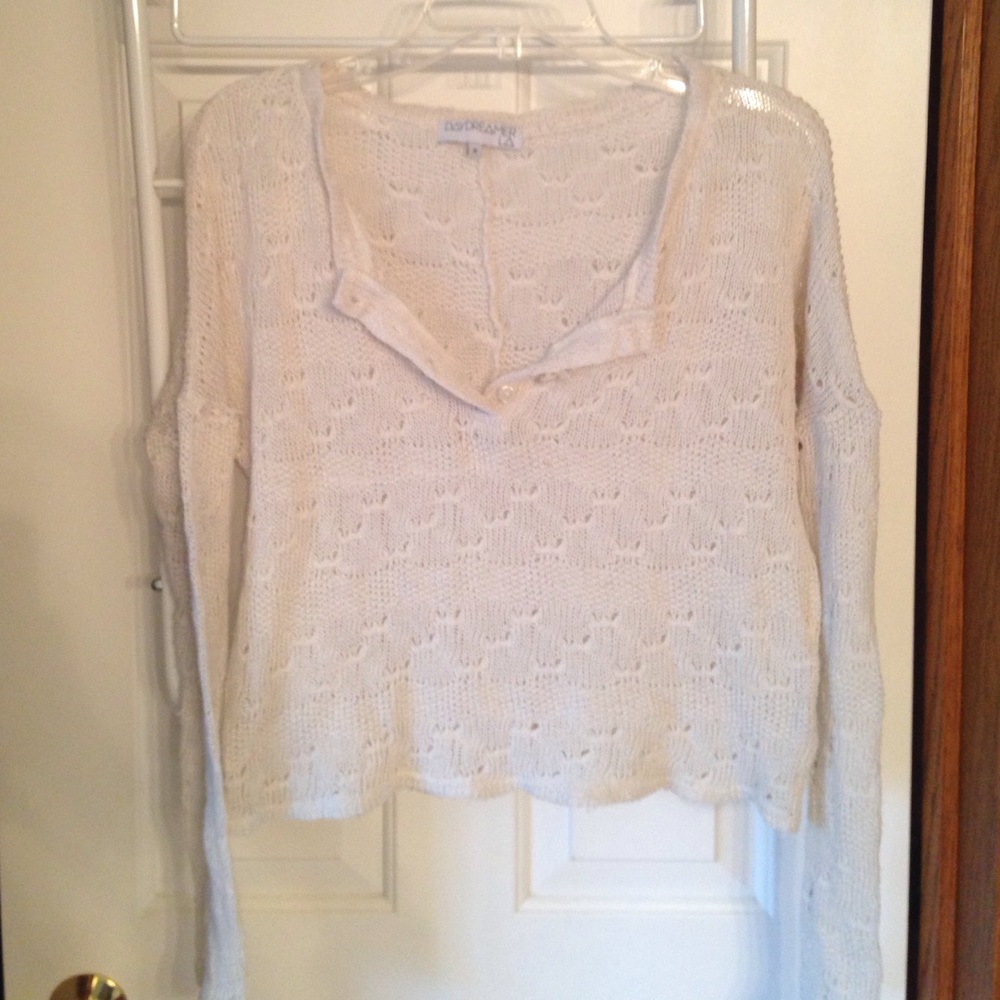 Cropped henley knit