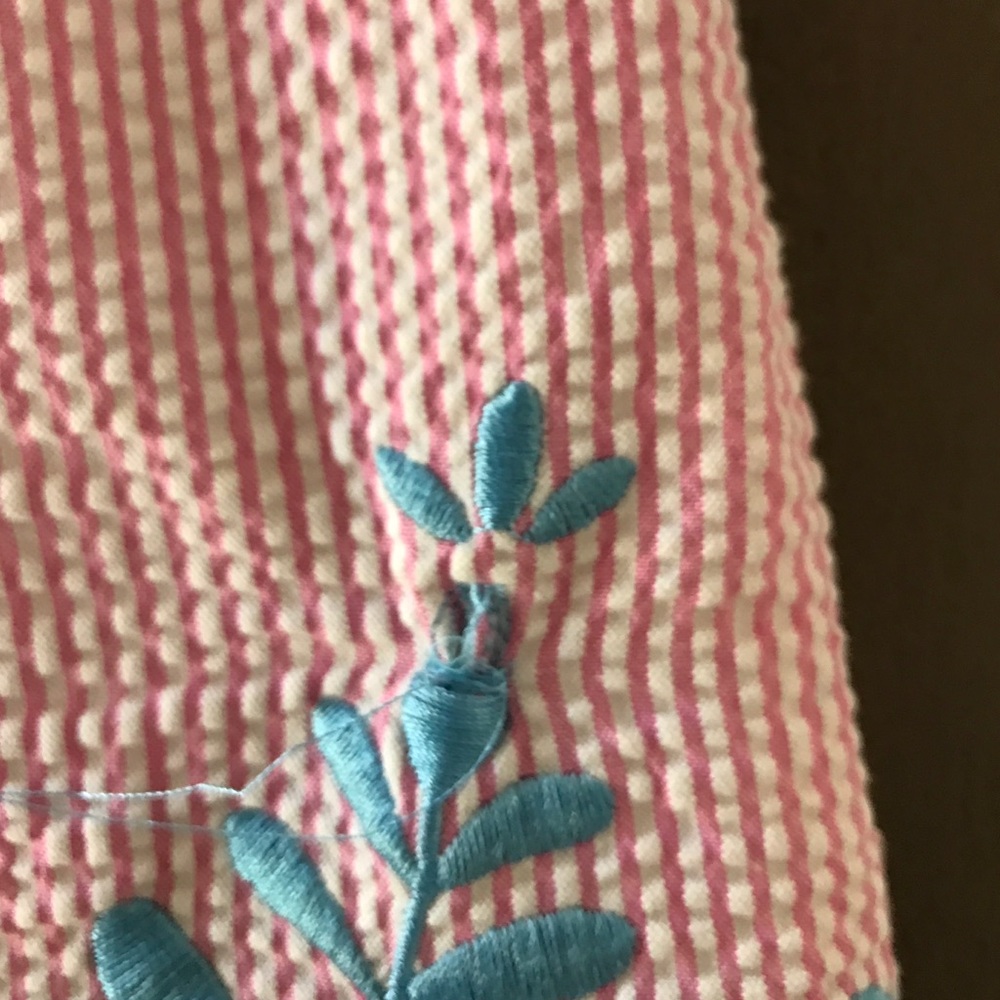 Embroidered Lilly Pulitzer Seersucker Dress - Picture 2 of 2