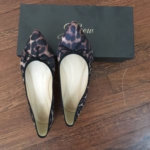 J Crew leopard flats. size 9.