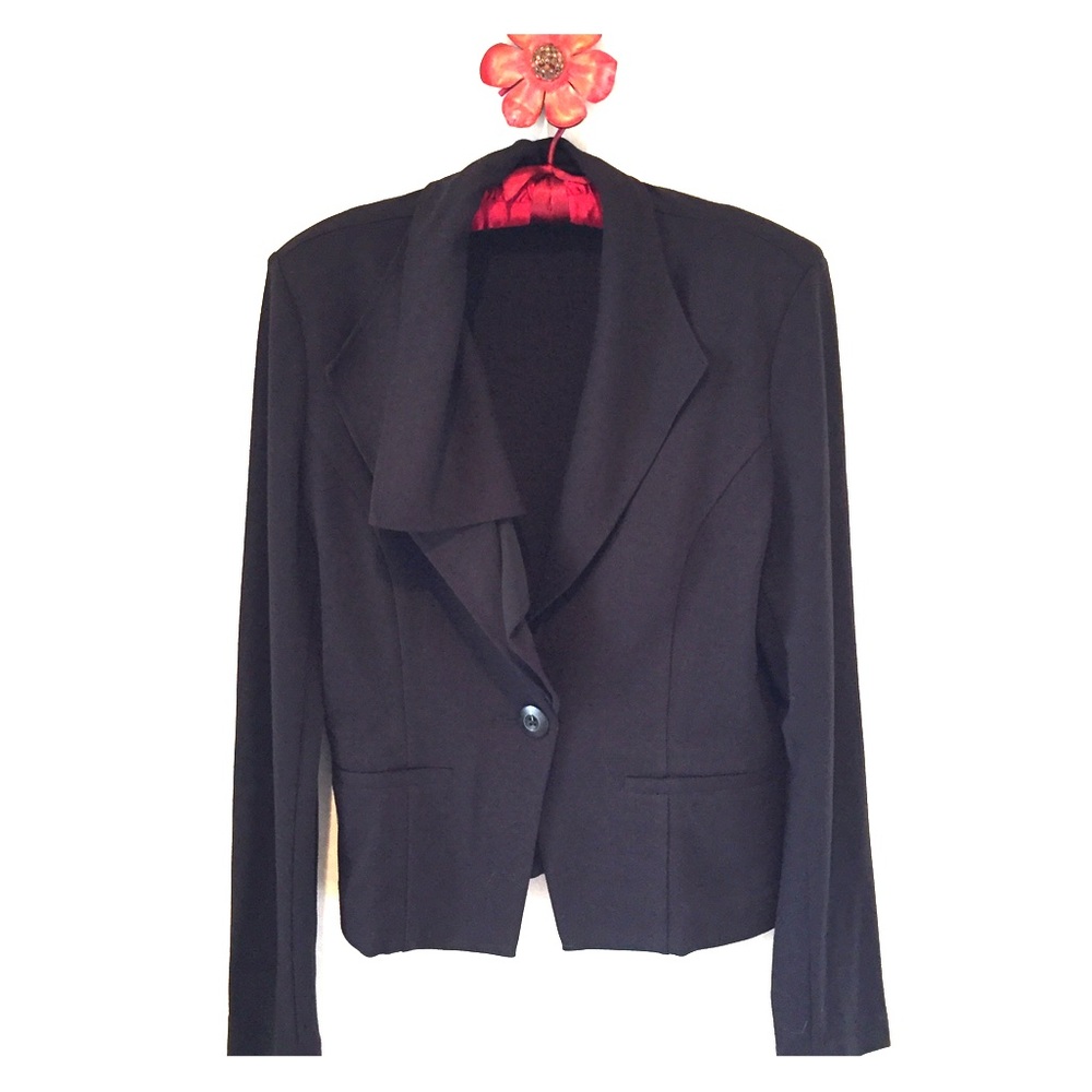 Ladies soft back knit asymmetrical Cabi jacket M