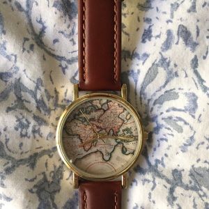 Around the World leather watch