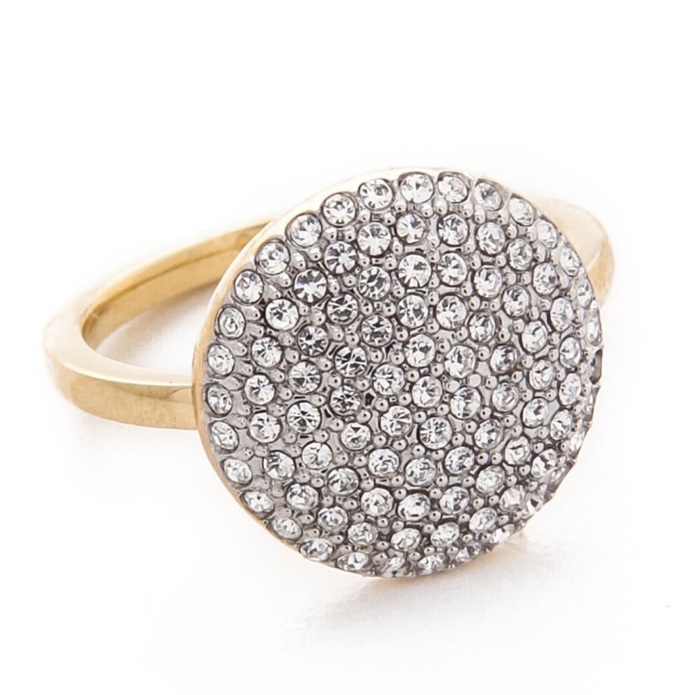 Gold Michael Kors Pavé Disc Ring