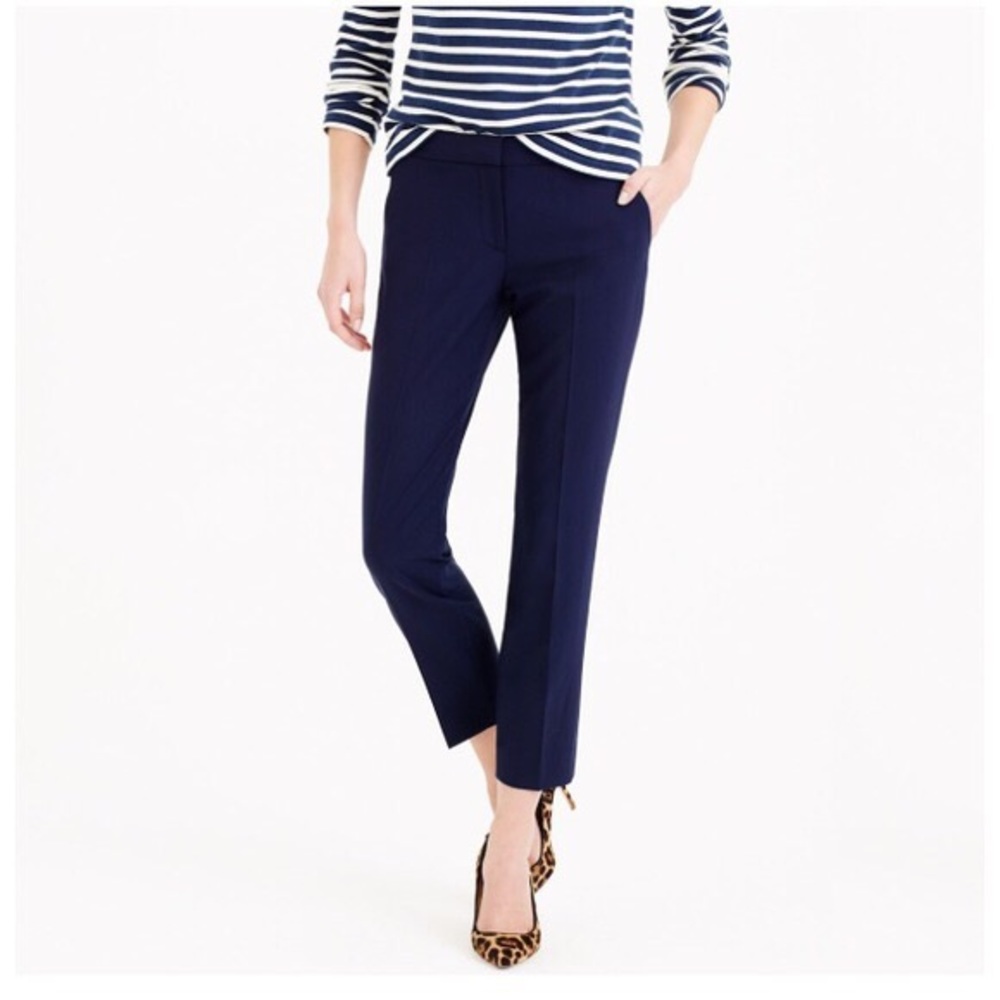 J. Crew 2P Paley pant navy Italian stretch wool