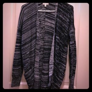 Cute black and grey mix open face sweater