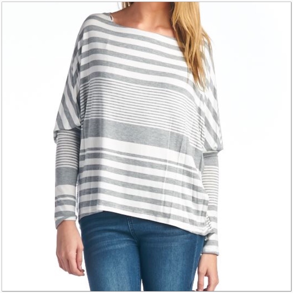 Striped Dolman Sleeve Top - Picture 4 of 7