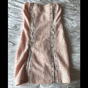 Pink lace up dress from boutique