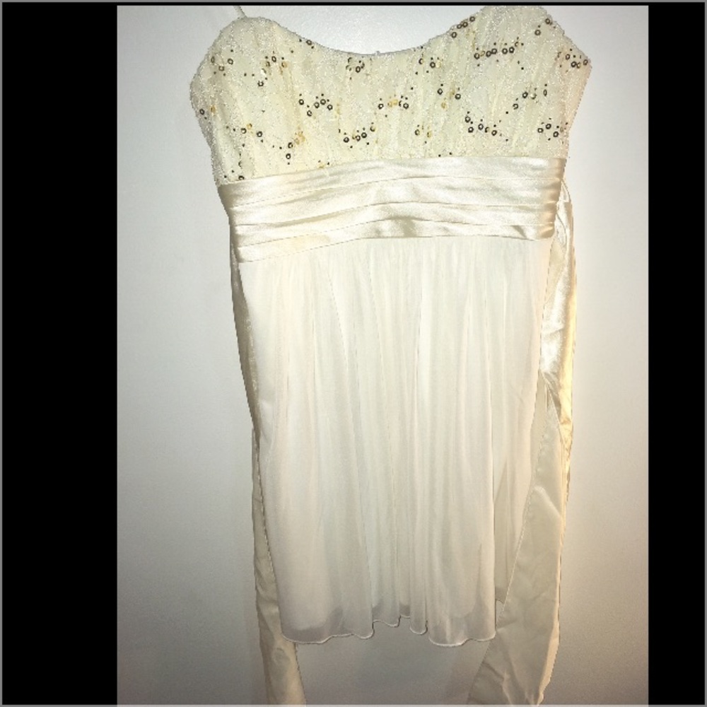 White and Gold Party Dress