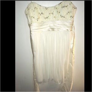 White and Gold Party Dress