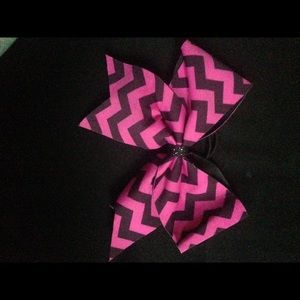 Pink and black cheer bow