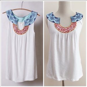 Anthropologie Embroidered Tank