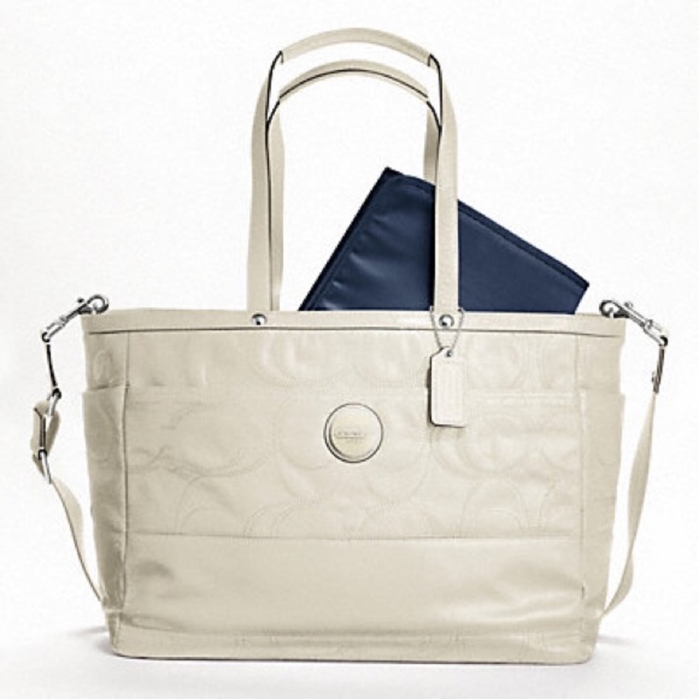 Coach leather diaper bag