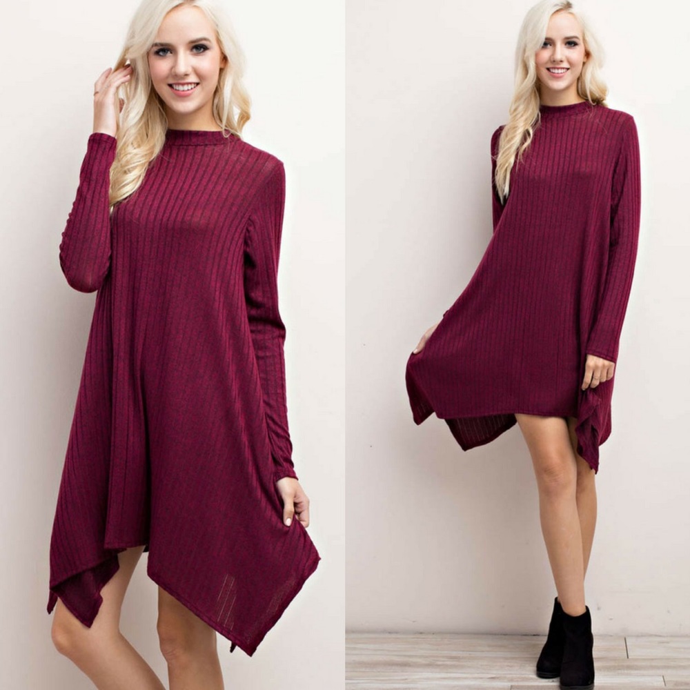 ‼️SALE‼️Ribbed Mock Neck Mini Dress
