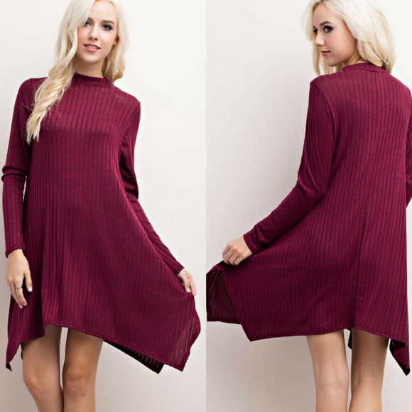 ‼️SALE‼️Ribbed Mock Neck Mini Dress - Picture 2 of 2