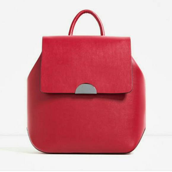 ZARA GEOMETRIC BACKPACK W/ SILVER CLASP BRAND NEW main image 6