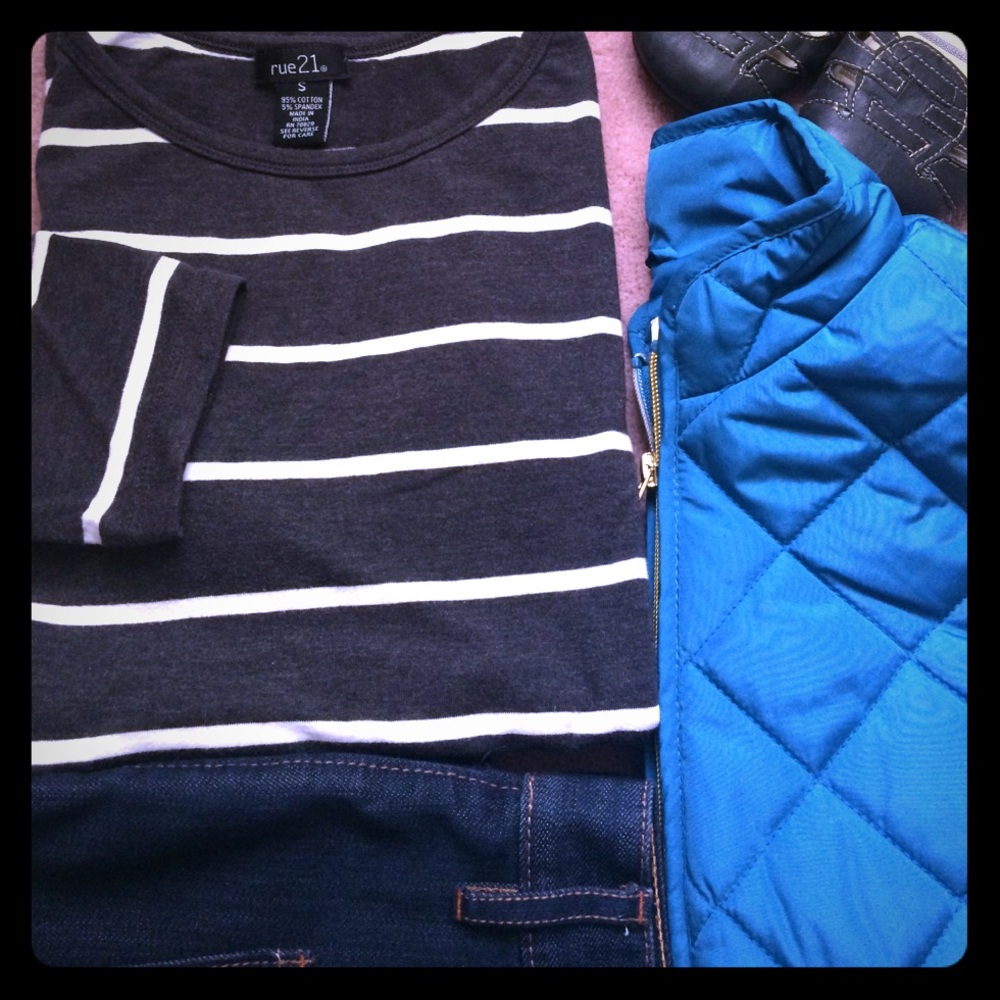 Gray & white striped shirt