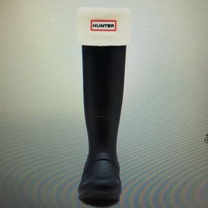 Cream tall Hunter boots socks