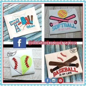 Custom embroidery baseball softball&soccer designs