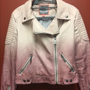 Sam Edelman Pink Ombre Vegan Moto Jacket