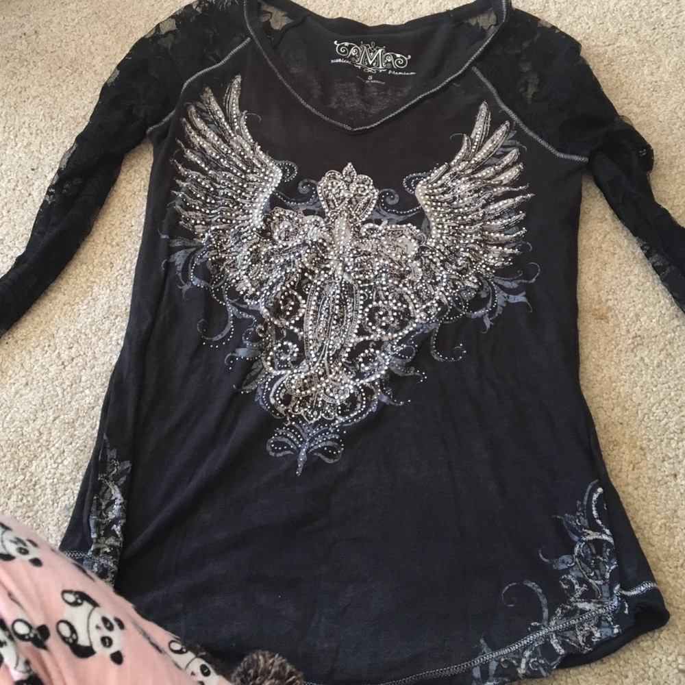 Lace and bling long sleeve