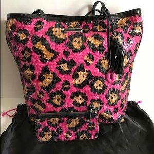 PRICE DROP!Betsey Johnson Sequin Tote & Clutch Set