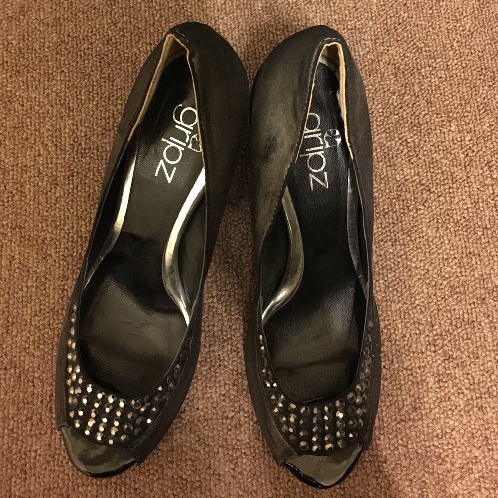 Sparkly Peep Toe Heels in 37