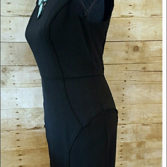 NEW SLIMMING 7 LBD Black Sheath Sleeveless Dress - Picture 3 of 4