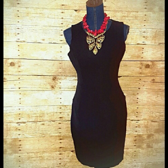 NEW SLIMMING 7 LBD Black Sheath Sleeveless Dress - Picture 4 of 4