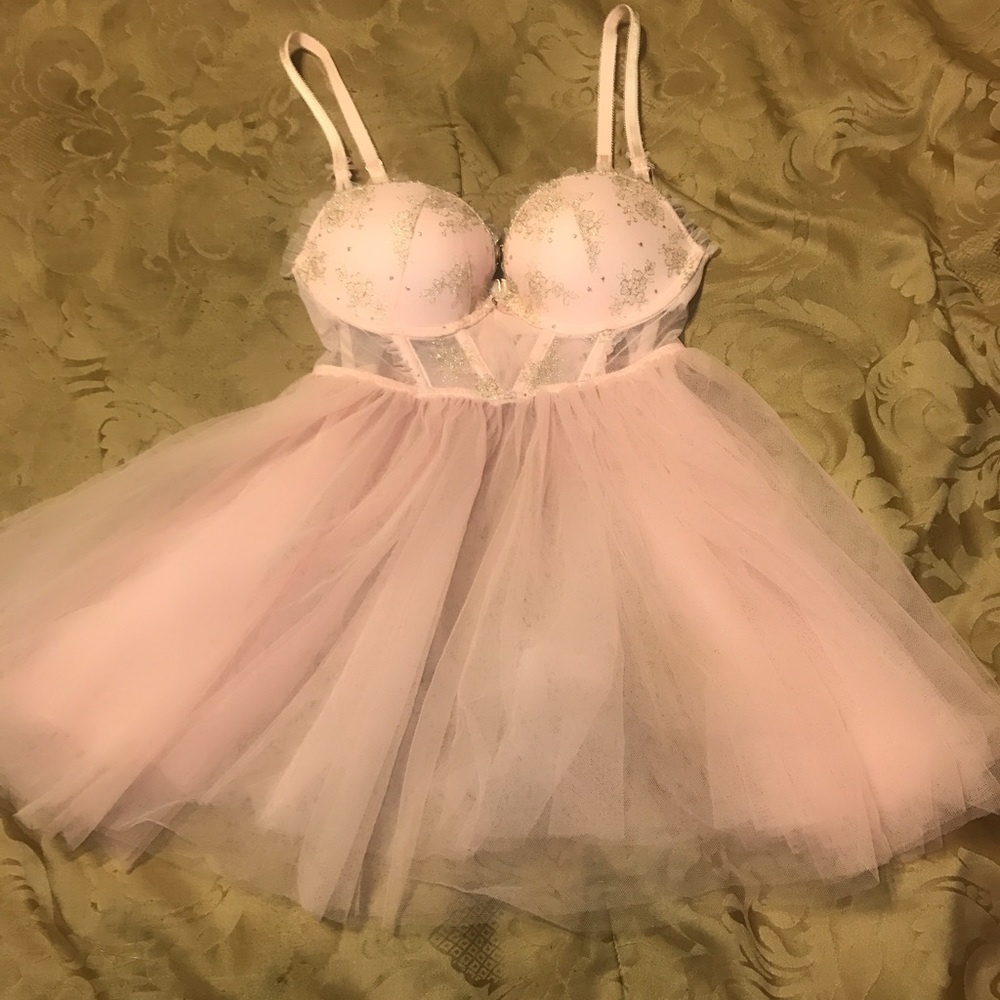 Victoria's Secret Pink Lace Trim Babydoll