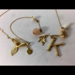 💝David Aubrey 18k Matte Gold Letter "K" Necklace