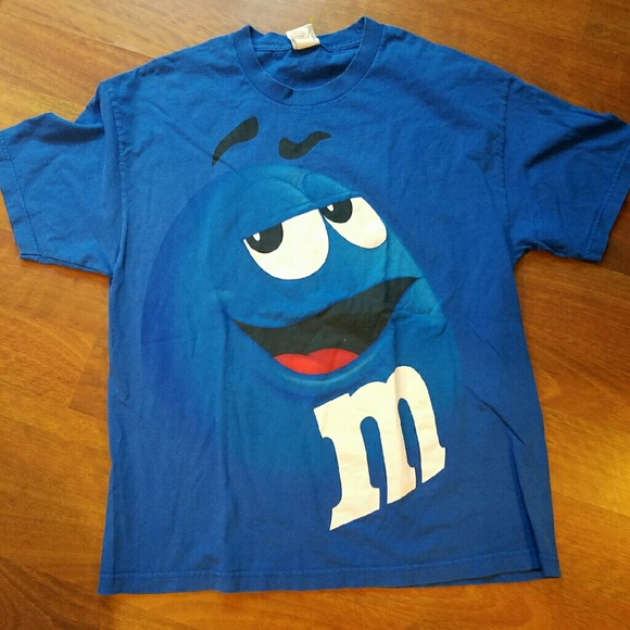 blue m&m shirt